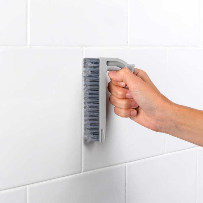 2 In 1 Rubber Head Scrubbing Brush, Pink/Grey - Kleeneze