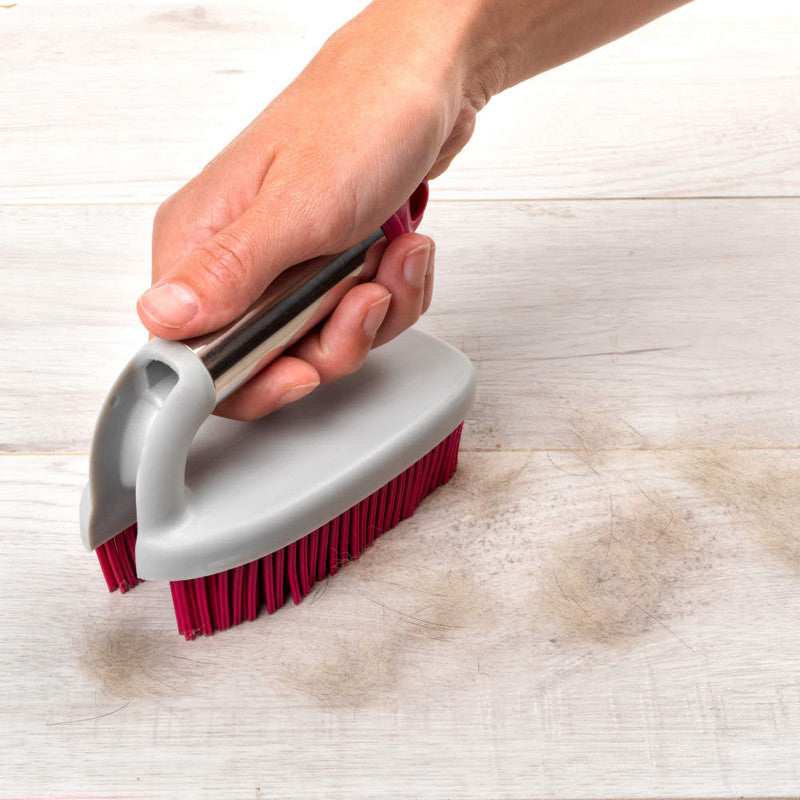 2 In 1 Rubber Head Scrubbing Brush, Pink/Grey - Kleeneze