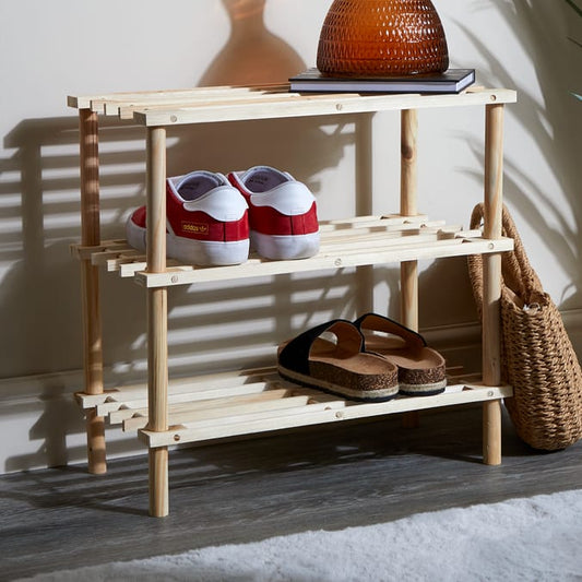 3 Tier Wooden Shoe Rack