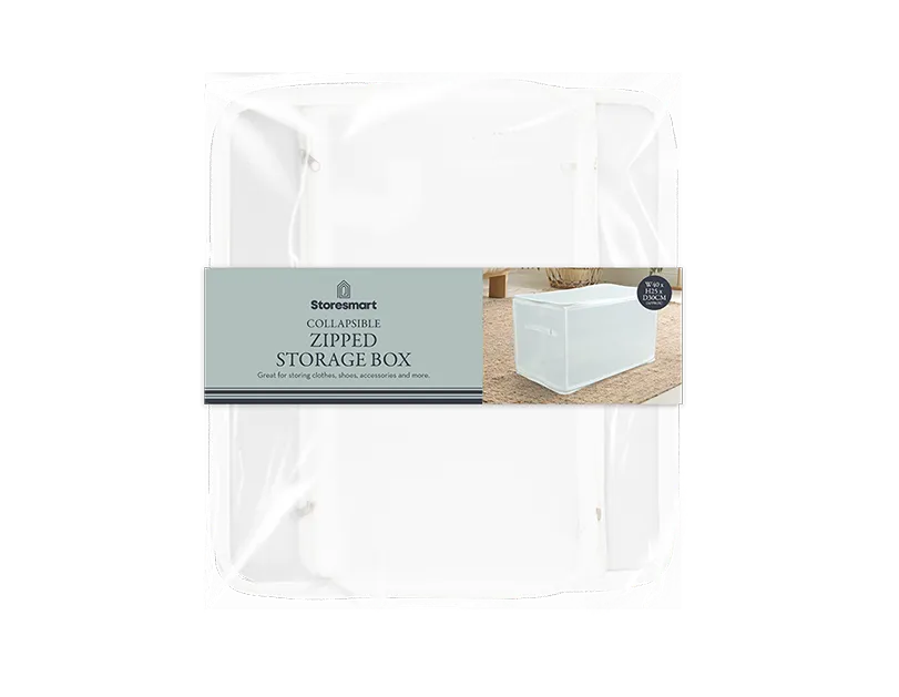 Collapsible Zip Storage Box – 40 x 30 x 25cm