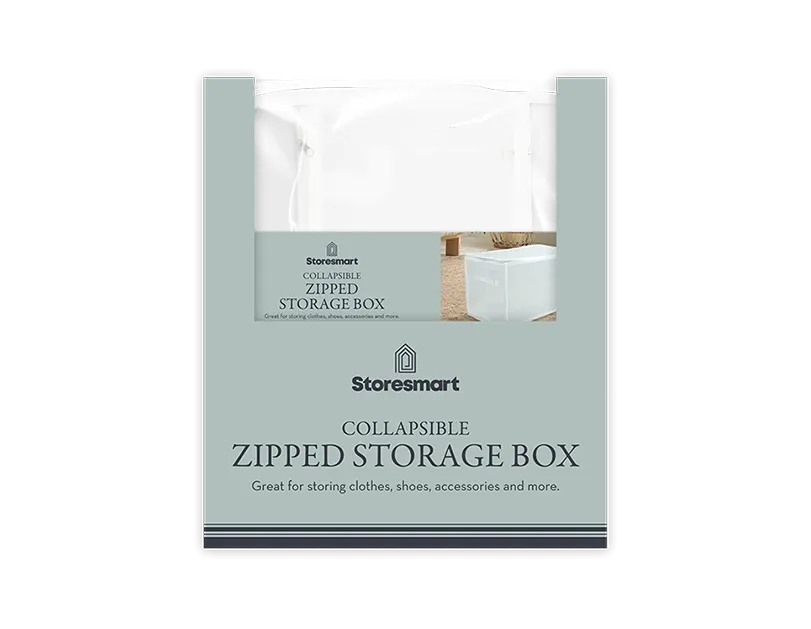 Collapsible Zip Storage Box – 40 x 30 x 25cm