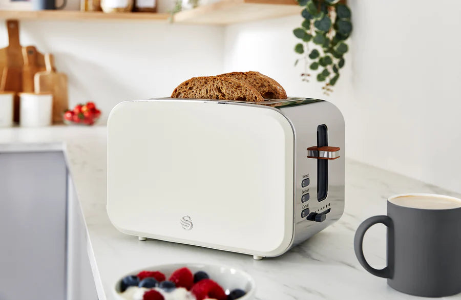 Swan 2 Slice Nordic Style Toaster - Cotton White