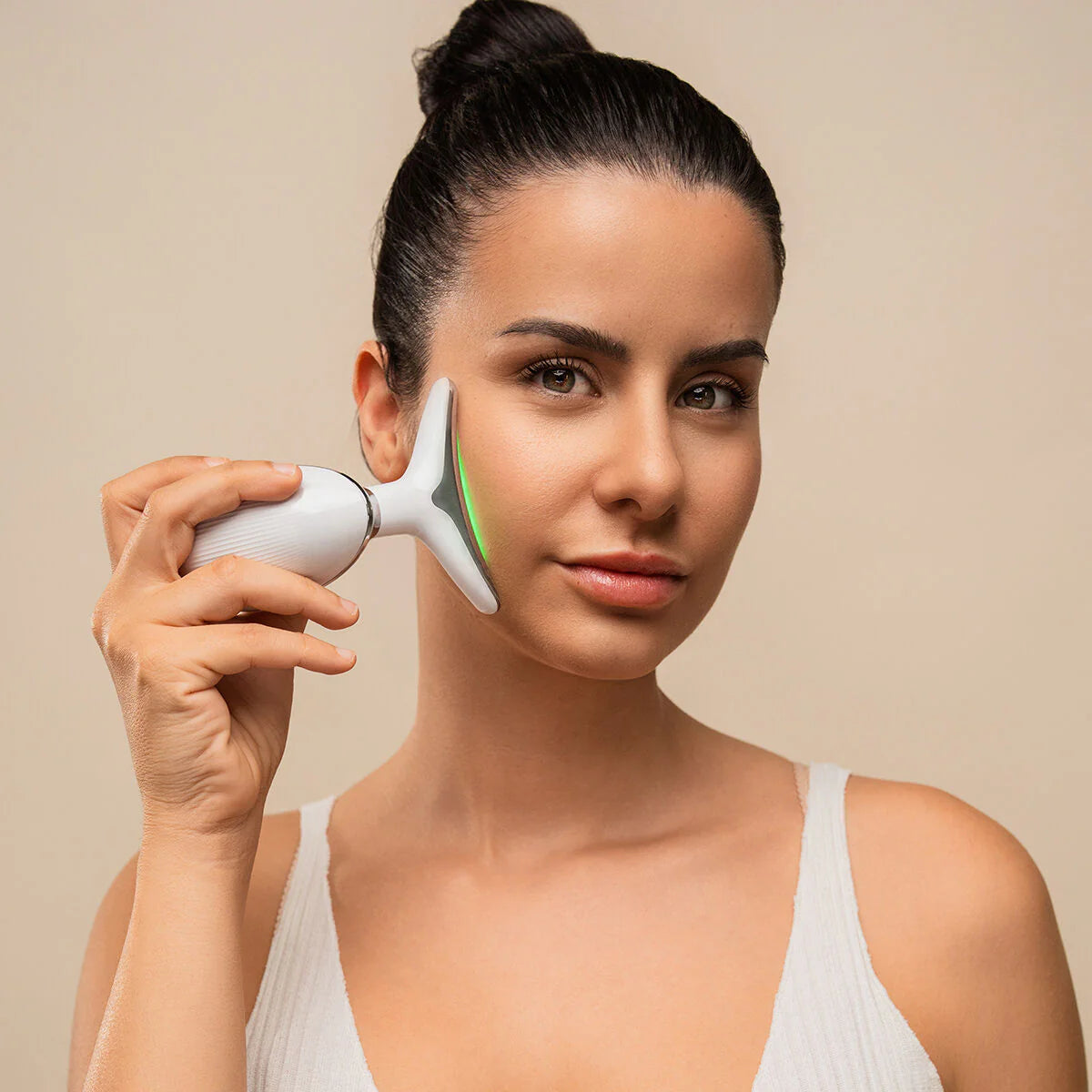 Electric Facial Firming Massager for Face and Neck with LED, EMS, and Heat Selora