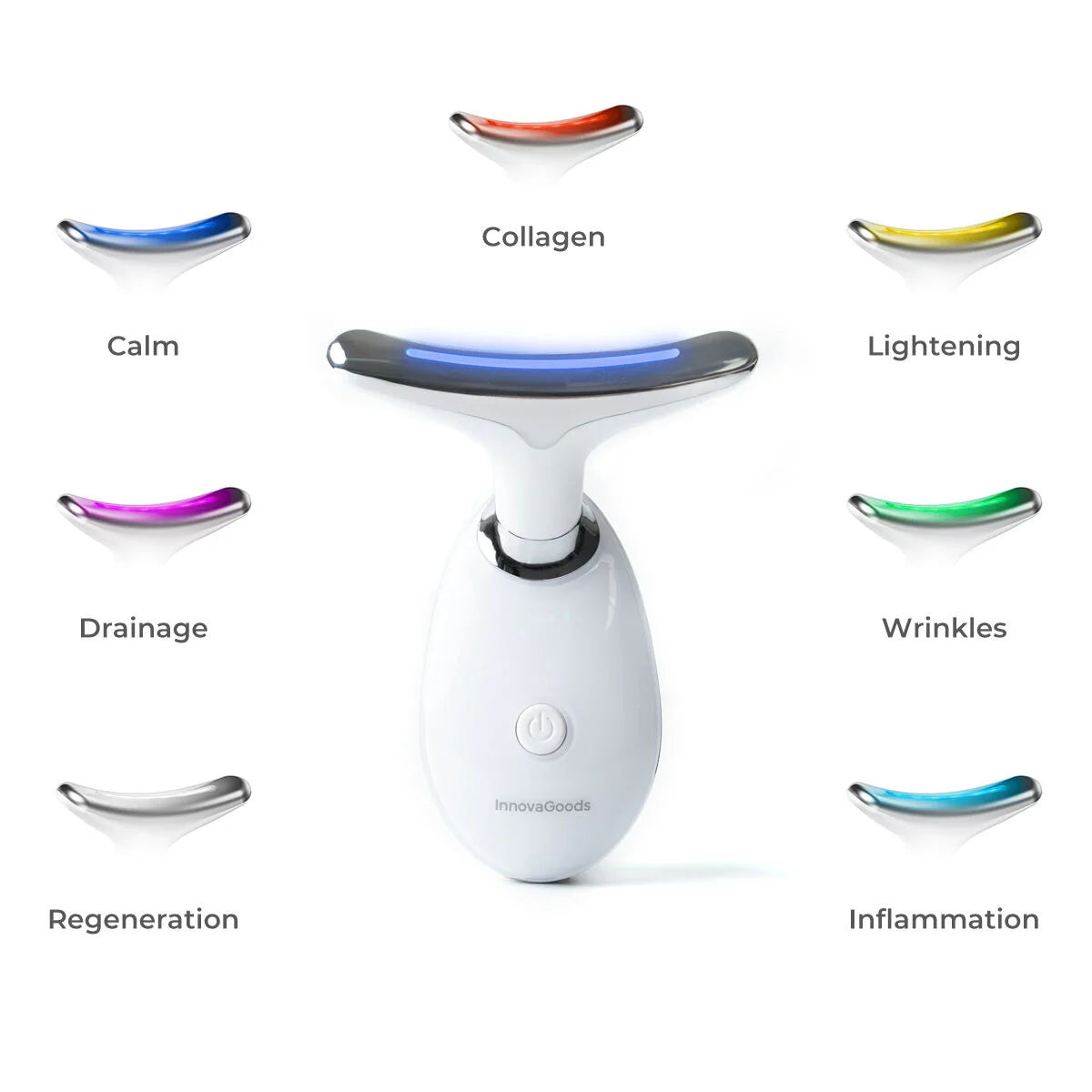 Electric Facial Firming Massager for Face and Neck with LED, EMS, and Heat Selora