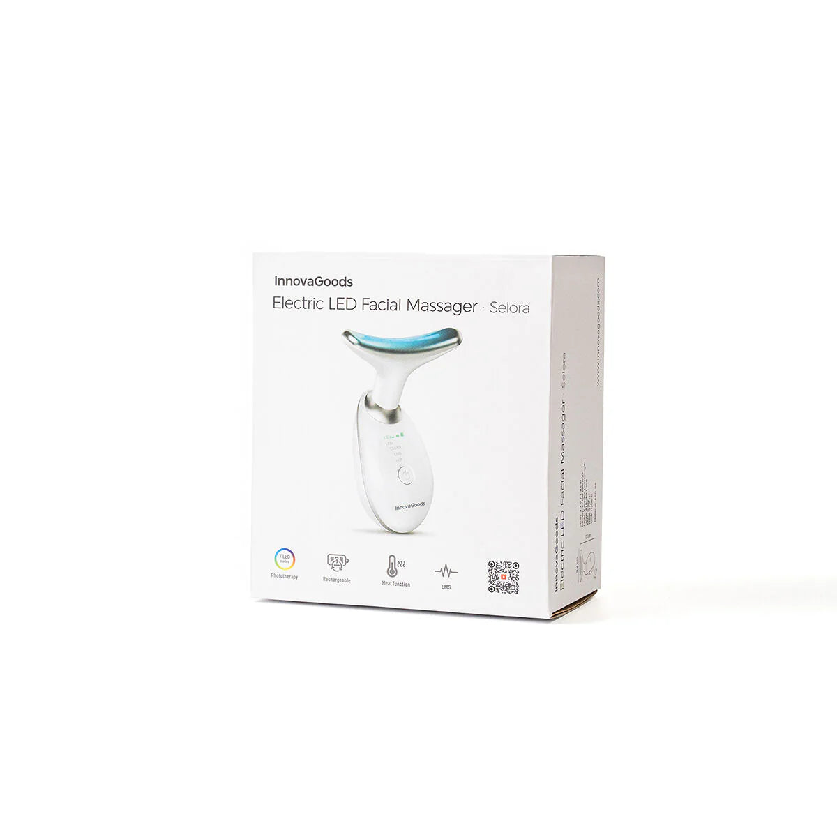 Electric Facial Firming Massager for Face and Neck with LED, EMS, and Heat Selora