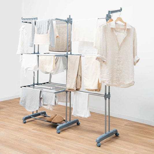 Foldable Vertical Extendable Clothes Drying Rack with Wheels XL