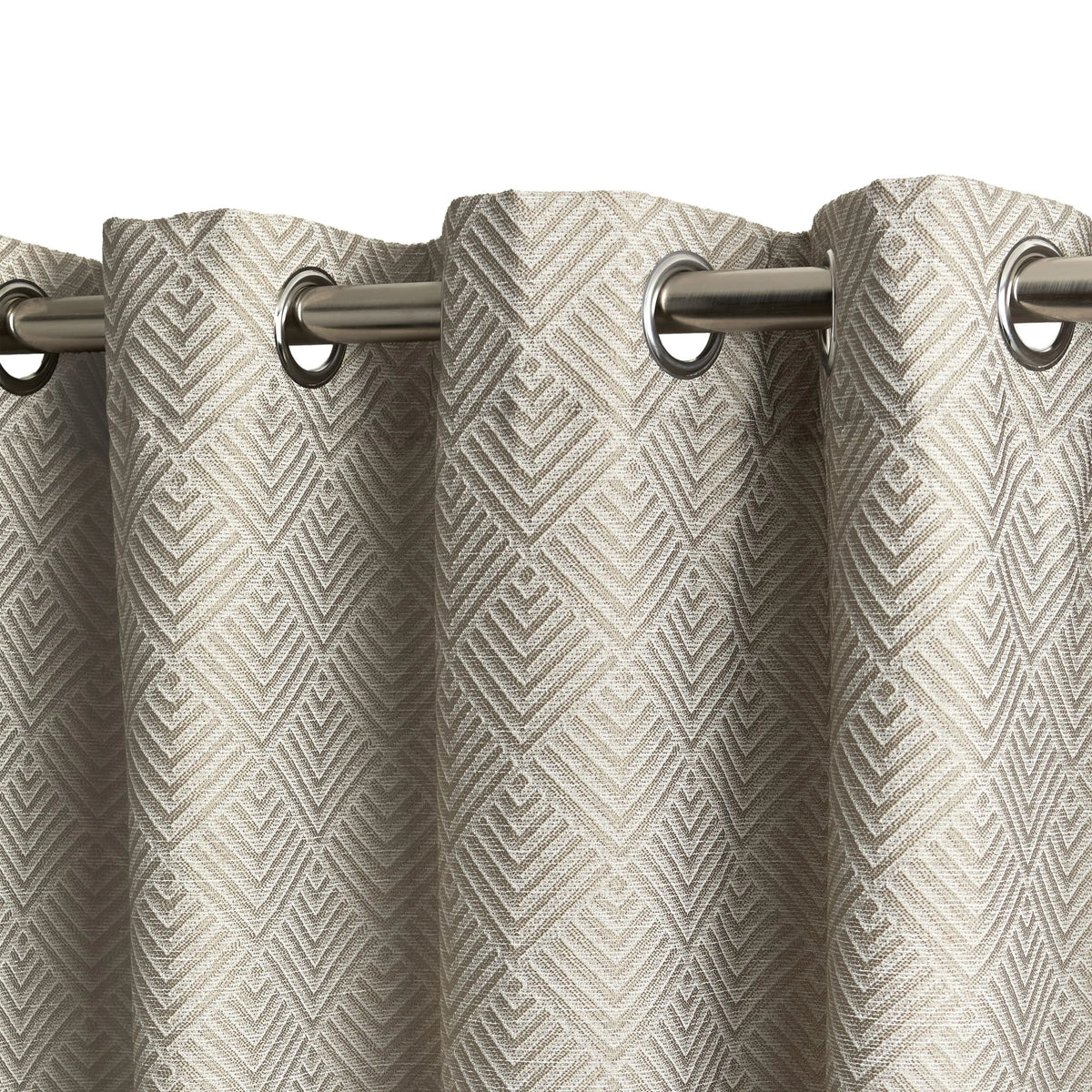 Jacquard Blackout Eyelet Curtains – Natural – 66" x 90" (168x229cm)