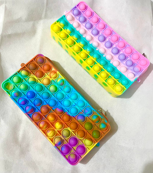 Pop It Pencil Case- Multi Coloured NO PINK