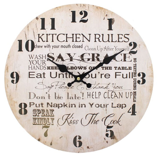 Kitchen Rules Wall Clock