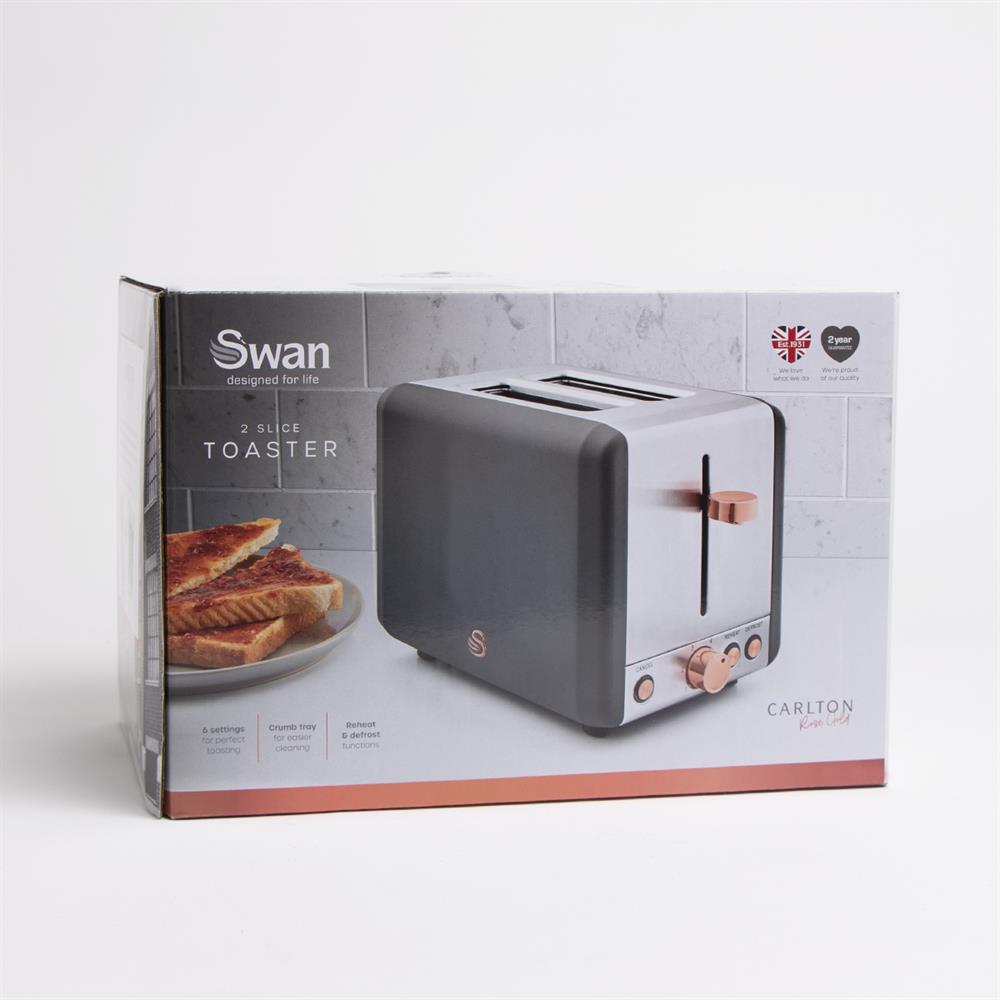 Swan 2 Slice Toaster - Rose Gold