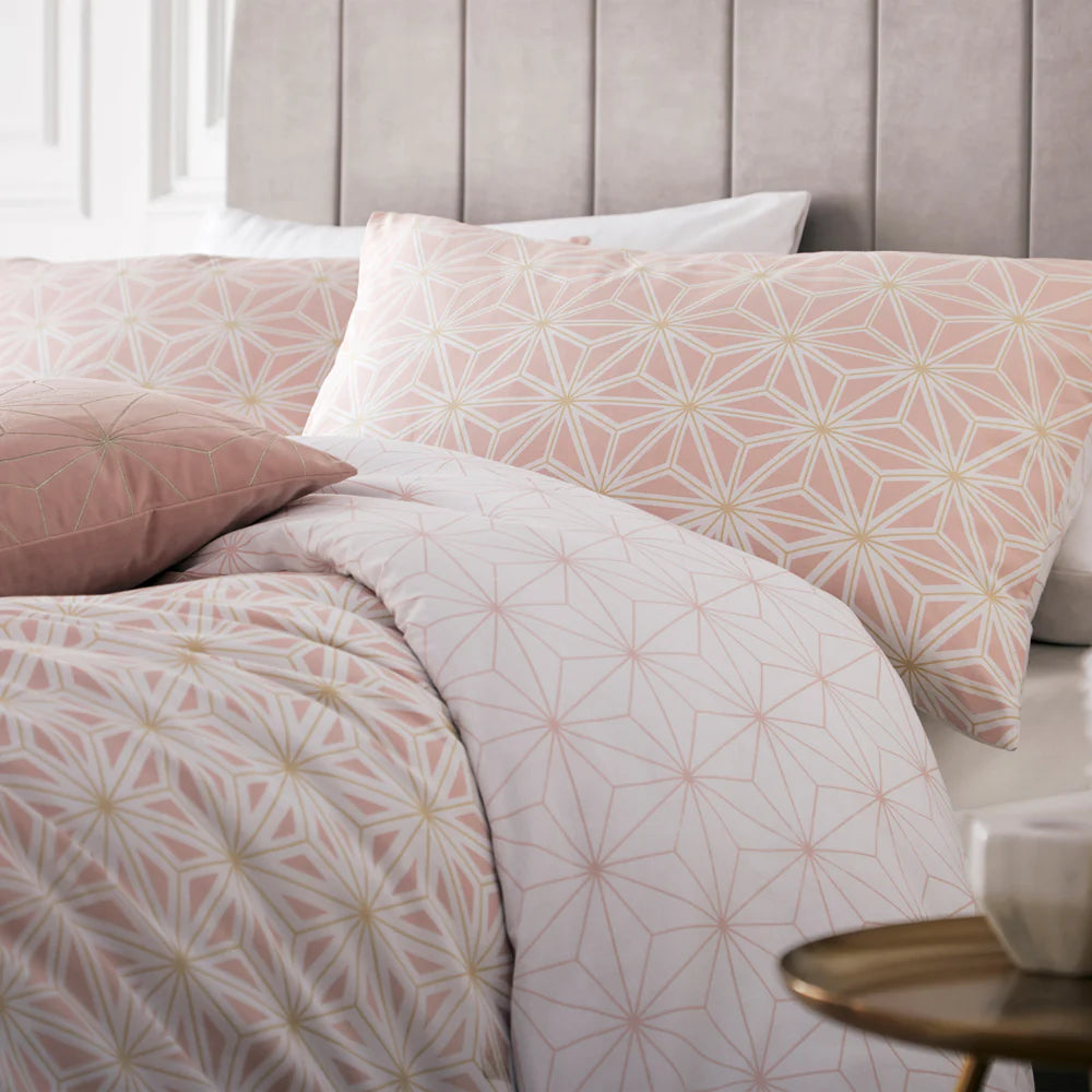 Tessellate Pink Geometric Duvet Set