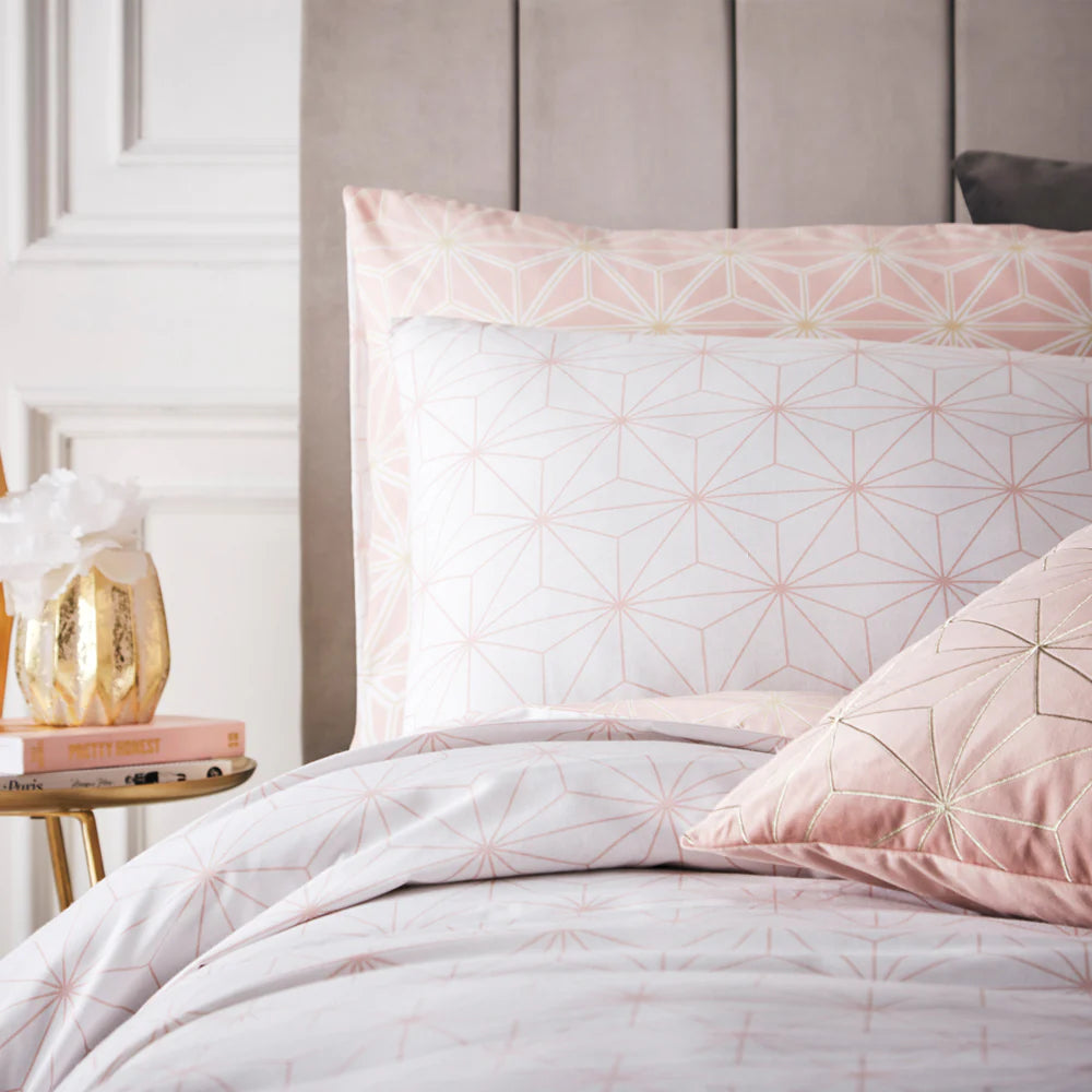 Tessellate Pink Geometric Duvet Set