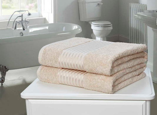 Luxury Feel 2 Piece - Bath Sheets - Biscuit