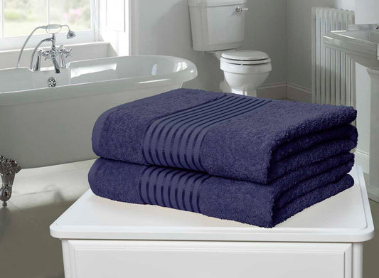Luxury Feel  2 Piece - Bath Sheets - Navy