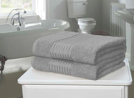 Luxury Feel  2 Piece - Bath Sheets - Silver