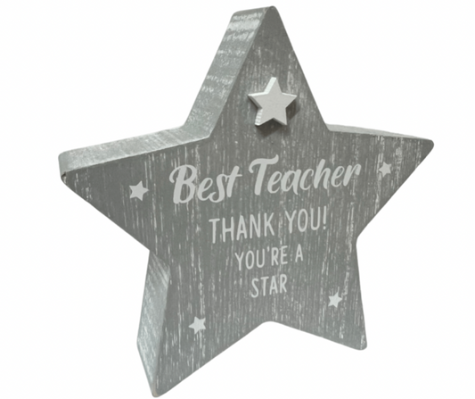 Best Teacher Thank You Wooden Star