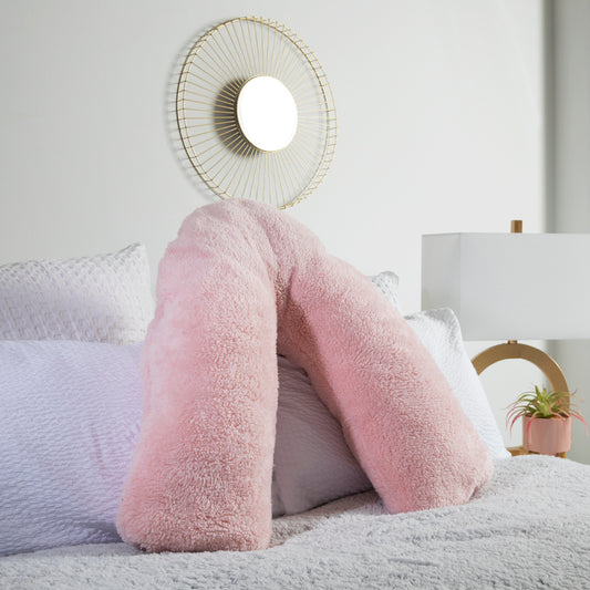 Teddy Fleece V Cushion - Pink