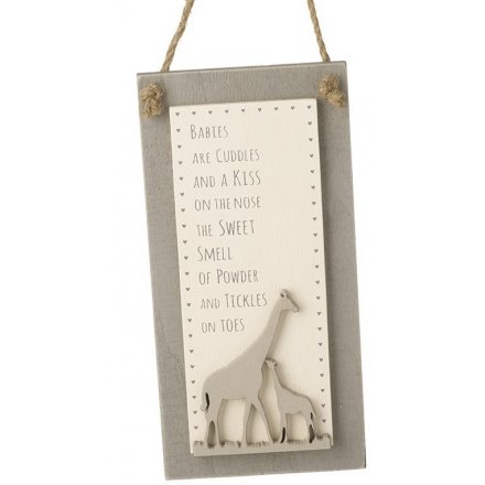 Cuddles & Kisses Hanging Wooden Plaque