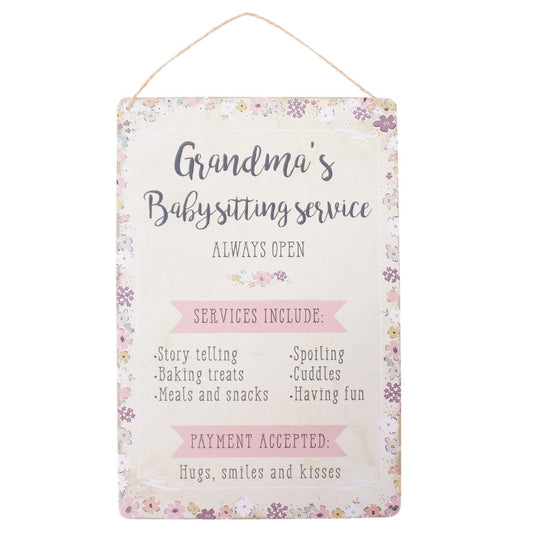 Grandma’s Babysitting Service Hanging Sign