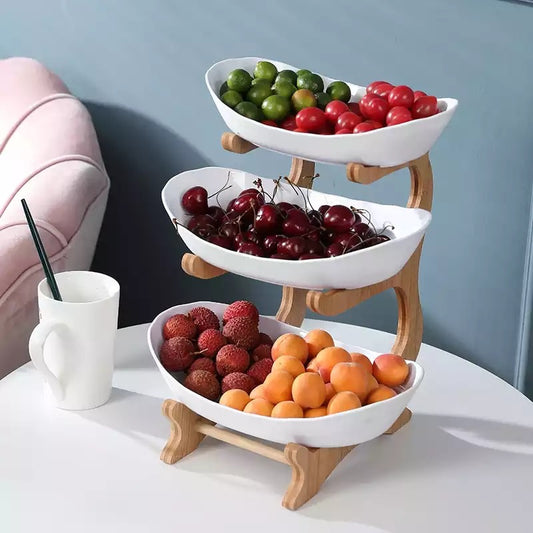 3 - Tier Fruit Stand - White