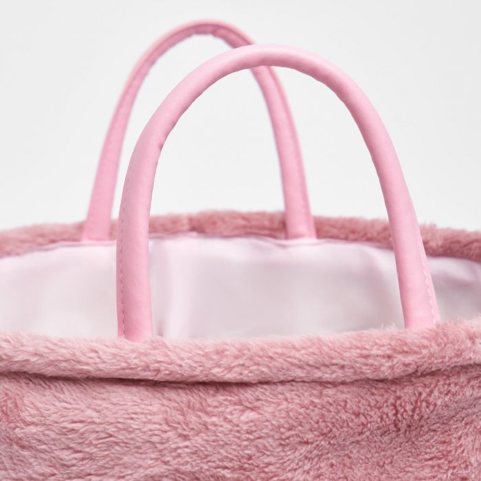 Storage Basket - Teddy Fleece Pink